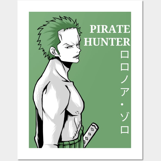 pirate hunter zoro Wall Art by Amartwork